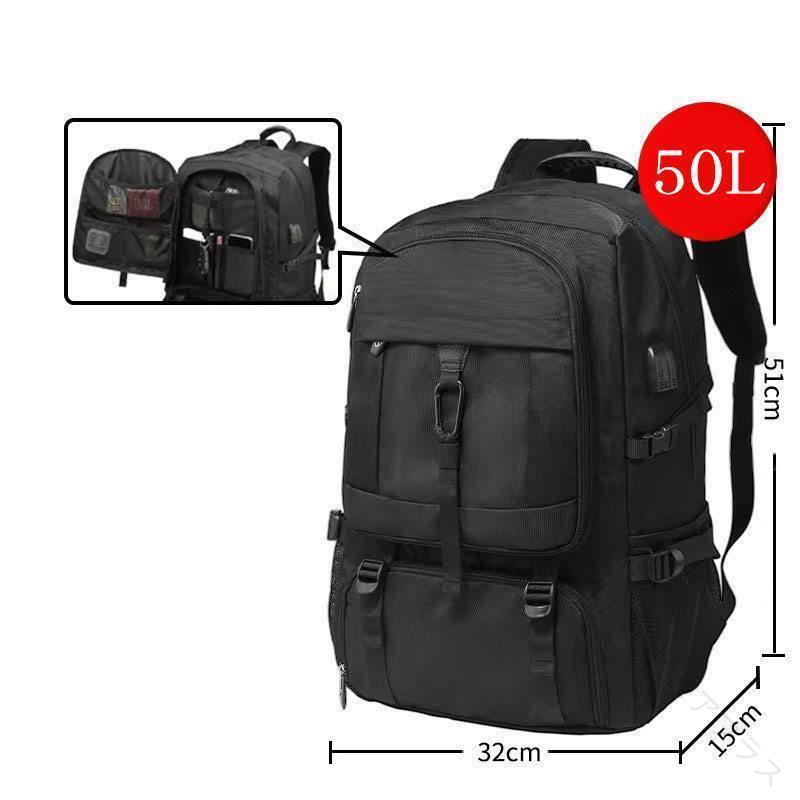 ピュアプラスのリュック 登山用リュック バックパック リュックサック 50L 大容量 丈夫 撥水 アウトドア 防災 旅行 遠足 男女兼用 バッグ 登山 ハイキング キャンプ トレッキング バックパッキング フェ｜アングル2