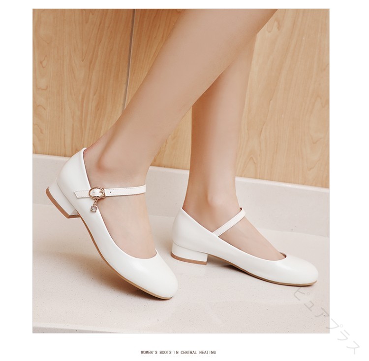 樂天商城 - ピアノ 発表会 靴 女の子 ローヒール 白 黒 疲れない フォーマル パンプス ブラック ホワイト レディース 3cmヒール パンプス ストライプ シンプル 結婚式 靴 大人 子供靴 披露宴 シューズ