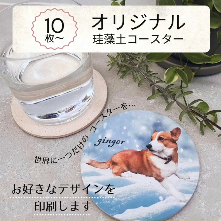 【思い出に残る 吸水＆速乾 】オリジナルコースター 名入れ 名入れ商品 国産 かわいい 吸水コースター ..