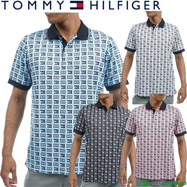トミー ヒルフィガー ポロシャツ メンズ トミー ヒルフィガー ゴルフ 半袖 ポロシャツ THモノグラム メンズ THMA317 ゴルフウェア 2023年春夏モデル TOMMY HILFIGER 春夏ウェア