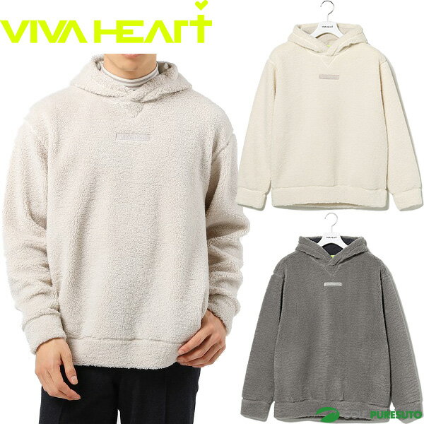 【2点以上購入で使える5%OFFクーポン有】ビバハート 長袖 ソフトシープボア パーカー メンズ 011-39012 トップス ゴルフウェア 2023年秋冬モデル VIVA HEART 秋冬ウェア