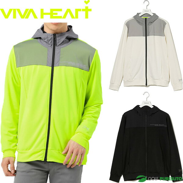 【2点以上購入で使える5%OFFクーポン有】ビバハート 長袖 フルジップ ストレッチミニ裏毛 パーカー メンズ 011-39910 トップス ブルゾン ジャケット アウター ゴルフウェア 2023年秋冬モデル VIVA HEART 秋冬ウェア