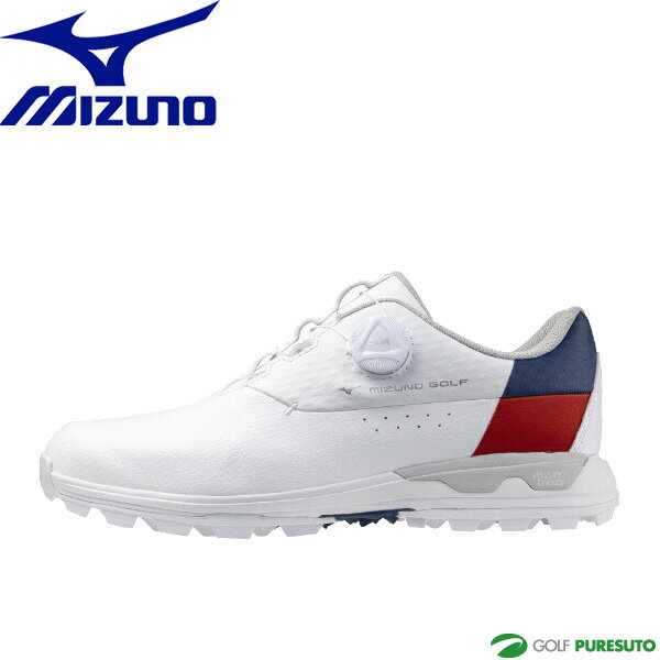 ミズノ ゴルフ ゴルフシューズ ウエーブハザード アクア ボア メンズ 51GM2470 スパイクレスシューズ 3E相当 防水 2024年春夏モデル Mizuno GOLF 靴 WAVE HAZARD AQUA BOA 51GM247001 ウェーブハザード