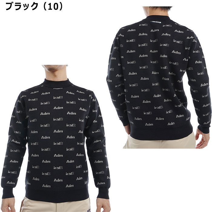 【最大2,000円OFFクーポン配布！4日20：00〜10日 01：59限定！】 アドミラル ゴルフ ロゴツイーディー クルーセーター ADMA493 ゴルフウェア トップス 2024年秋冬モデル Admiral GOLF