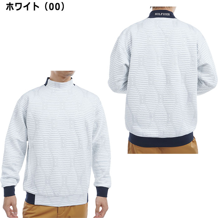 トミーヒルフィガー ゴルフ ジャカートキルト モックネックスウェット THMA477 ゴルフウェア トップス 2024年秋冬モデル TOMMY HILFIGER