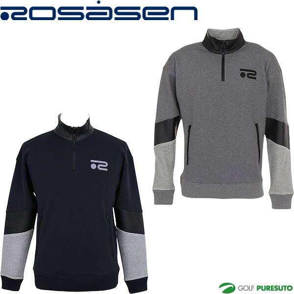 【2点以上購入で使える5%OFFクーポン有】ロサーセン A-Line コーデュラ裏フリース 長袖 ハーフジップ 047-39011 プルオーバー アウター ROSASEN 秋冬モデル 秋冬ウェア ゴルフウェア 23FW
