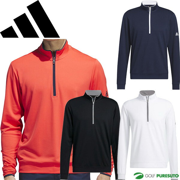 【2点以上購入で使える5%OFFクーポン有】アディダス ゴルフ 長袖 クォータージップ プルオーバー メンズ L4654 H54060／HG8838／HR8957／IJ0185 トップス ゴルフウェア 春夏モデル 秋冬モデル スウェット adidas golf 春夏ウェア 秋冬ウェア 23SS 23FW