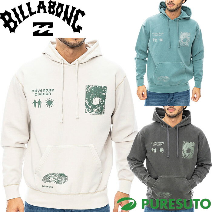 Rakuten - ビラボン BILLABONG 長袖 パーカー ウォッシュドウェーブレイヤーパーカー メンズ BE012006 トップス 2024年秋冬モデル 秋冬ウェア カジュアル タウンユース WASHED WAVE LAYER プルオーバーパーカー