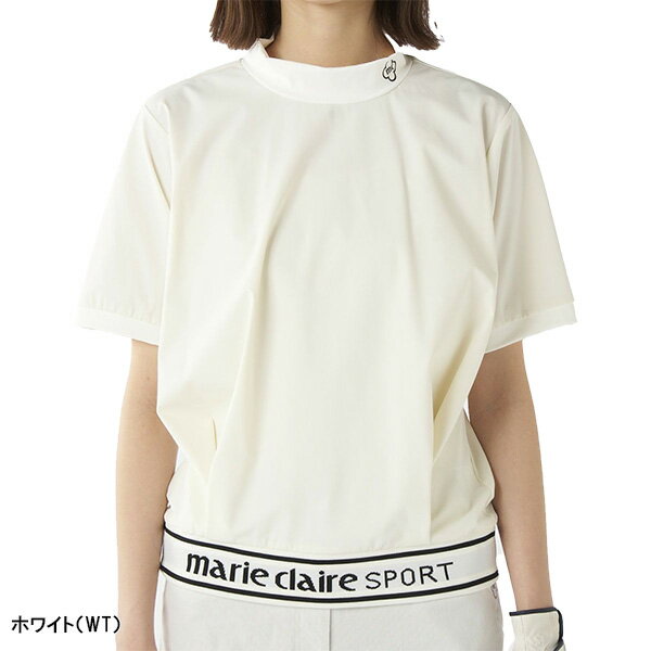 【レディース】マリ・クレール 半袖 プルオーバー ハイネックシャツ 715-656 ストレッチナイロン 撥水加工 8WAYストレッチ ゴルフウェア 女性用 2025年春夏モデル marie claire マリクレール 春夏ウェア トップス 715656