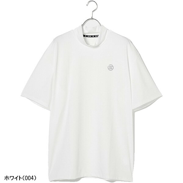 スキンズ 半袖 モックネックシャツ GOLF バックリフレクトモチーフ メンズ 187-21342 SKINS ゴルフ 吸水速乾 UVカット 抗菌防臭 接触冷感 春夏ウェア