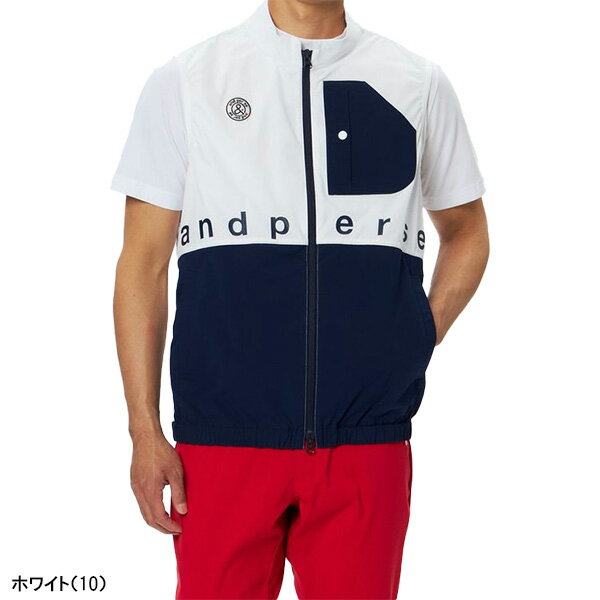 【4日20：00から5日23：59まで店内全品P5倍】アンパスィ フルジップ ベスト エアジャスター切替デザイン メンズ AMF1005G2 トップス ゴルフウェア 2025年秋冬モデル and per se 秋冬ウェア