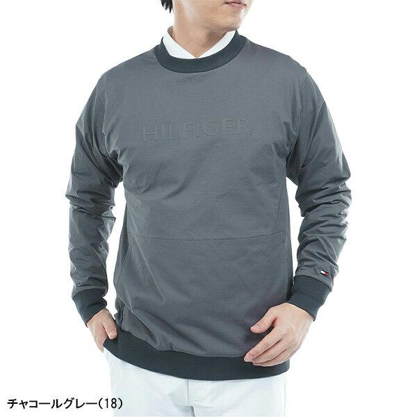 トミー ヒルフィガー ゴルフ 長袖 クルーネックスウェット 防風 メンズ THMA554 トップス ゴルフウェア 2025年秋冬モデル TOMMY HILFIGER 秋冬ウェア プルオーバー スニードジャック