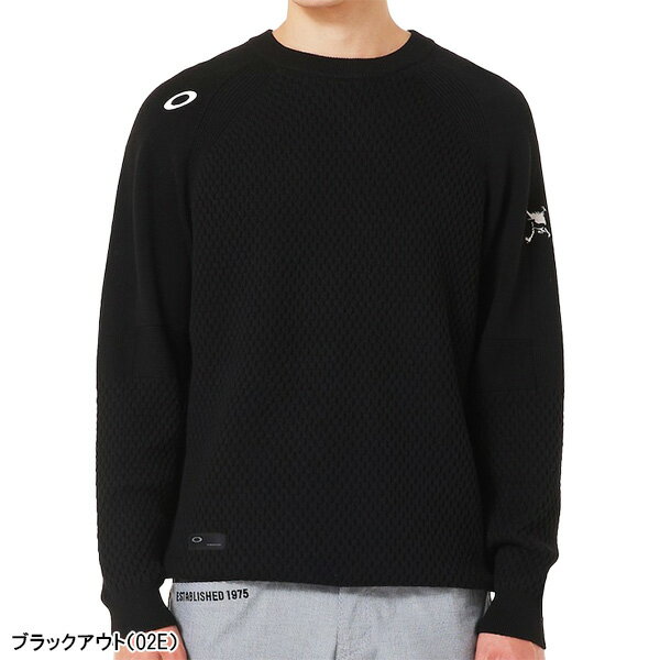 オークリー 長袖 クルーネック セーター スカル サーフィス セーター クルー 3.0 メンズ FOA408270 ニット トップス ゴルフウェア 2025年秋冬モデル Oakley Skull Surface Sweater Crew 3.0 秋冬ウェア