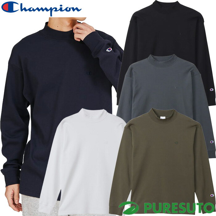 Rakuten - チャンピオン Champion 長袖 モックネックシャツ ロングスリーブTシャツ メンズ C3-C427 2025年秋冬モデル 秋冬ウェア 25FW ベーシック チャンピオン タウンユース タウンウェア カジュアル