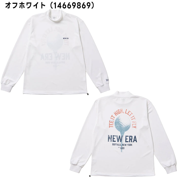 【お買い物マラソン！店内全品P5倍以上！19日 20：00〜20日 23：59まで】 ニューエラ ゴルフ 長袖 ハイネック 鹿の子 Tシャツ ゴルフボール 14669869／14669870 ゴルフウェア トップス 2025年秋冬モデル NEWERA GOLF