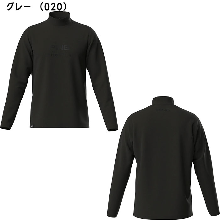ピン ゴルフ サーモソーラ— バックカノコ 長袖 ハイネック カットソー 621-5266902 ゴルフウェア トップス メンズ 2025年秋冬モデル PING GOLF
