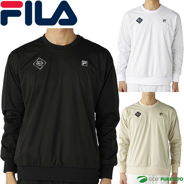 FILA Golf - フィラ ゴルフ 長袖 ブルゾン バックプリント ライトボンディングプルオーバー スニードジャック メンズ 785-210 アウター ゴルフウェア 2025年秋冬モデル FILA GOLF 秋冬ウェア 785210 4WAYストレッチ 防風 軽量