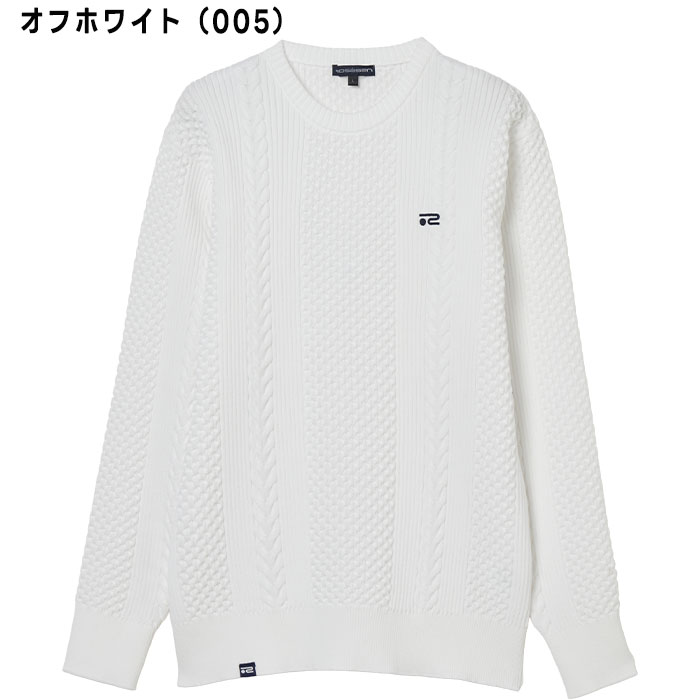 ロサーセン ゴルフ 長袖 軽量 ケーブル編み ニット 044-14811 ゴルフウェア トップス 2025年秋冬モデル Rosasen GOLF