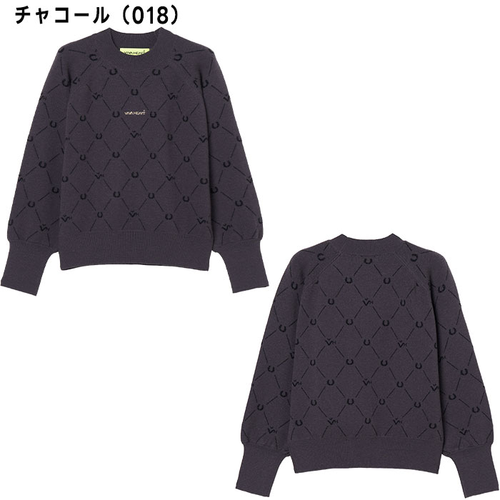 【最大2,000円OFFクーポン配布！9日20：00〜16日 01：59まで】 【レディース】 ビバハート ゴルフ ラシェル柄 ジャカード モックネック 012-14010 ゴルフウェア トップス 2025年秋冬モデル VIVA HEART GOLF
