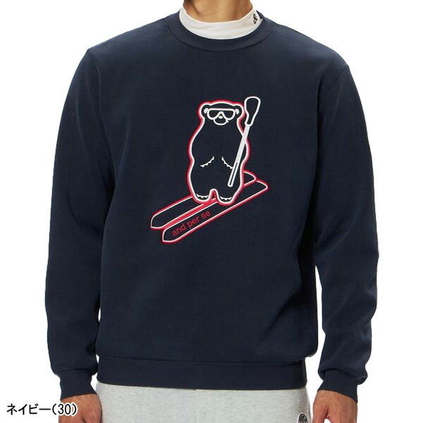 アンパスィ 長袖 マシュマロスウェット トレーナー メンズ AMF6215J3 トップス ゴルフウェア 2025年秋冬モデル and per se 秋冬ウェア