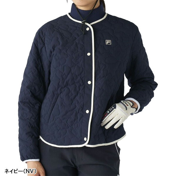 【エントリーで最大P11倍以上！15日 0：00〜23：59】 【レディース】フィラ ゴルフ 長袖 フラワーキルトジャケット 795-210 スナップボタン開き アウター ブルゾン ゴルフウェア 2025年秋冬モデル FILA GOLF 秋冬ウェア 795210 女性用