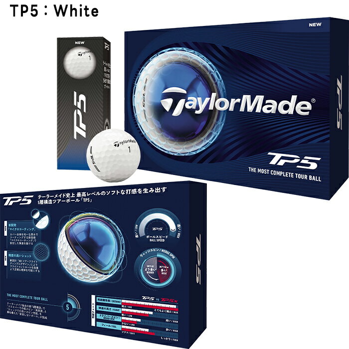 テーラーメイド ゴルフボール TP5／TP5x 1ダース（12球入）2026年モデル TaylorMad...