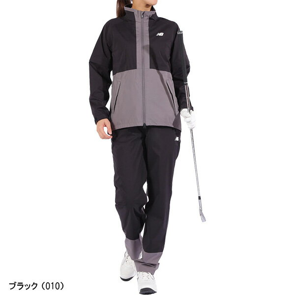 【レディース】ニューバランス ゴルフ 透湿防水 防風 セットアップ レインウェア 上下セット ジャケット パンツ 012-5988501 ゴルフウェア レインスーツ レインコート 2WAY 長袖 半袖 女性用
