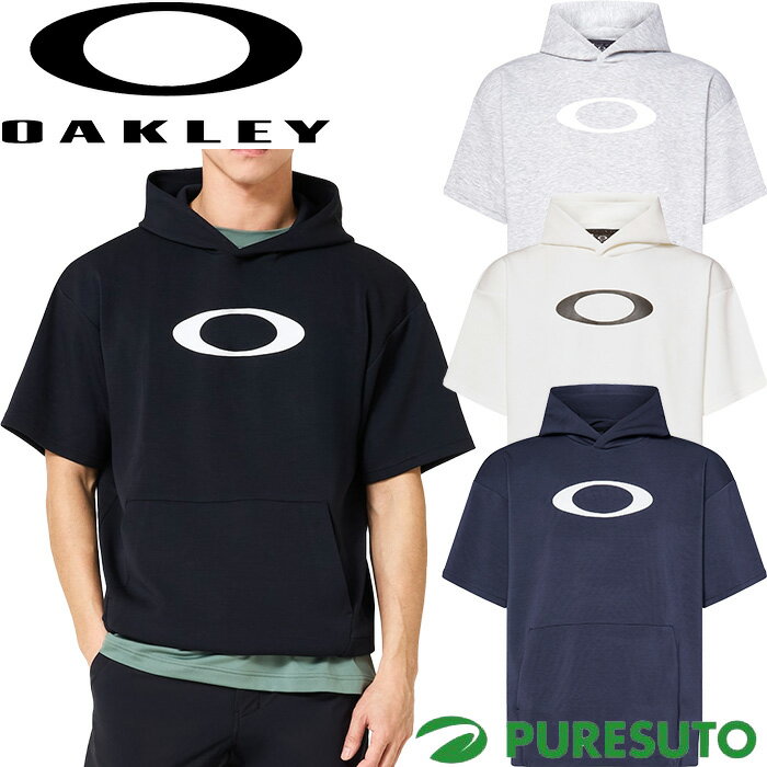 オークリー Oakley 半袖 フーディー エンハンス Qd フリースフーディー 5.0 メンズ FOA408785 パーカー プルオーバー トレーナー トレーニングウェア タウンユース 普段使い スポーツウェア 2026年春夏モデル Enhance Qd Fleece S／S Hoody 5.0 春夏ウェア
