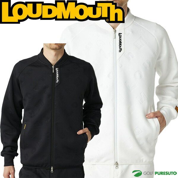 【最大2,000円OFFクーポン配布！20日20：00〜26日 01：59限定！】 ラウドマウス 長袖 フルジップブルゾン ライトダンボールニット エンボス柄ニットブルゾン メンズ 765200 765-200 アウター ゴルフウェア LOUDMOUTH 春夏ウェア 秋冬ウェア