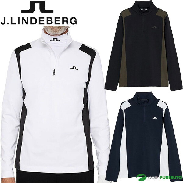 J Lindberg - 【最大2,000円OFFクーポン配布！14日20：00〜17日 09：59限定！】 J.リンドバーグ 長袖 ハーフジップ ミッドレイヤー ミドラー メンズ 071-34910 ゴルフウェア 中間着 トップス J.LINDEBERG Lukas Quarter Zip Mid Layer 2025年秋冬モデル 秋冬ウェア 裏起毛