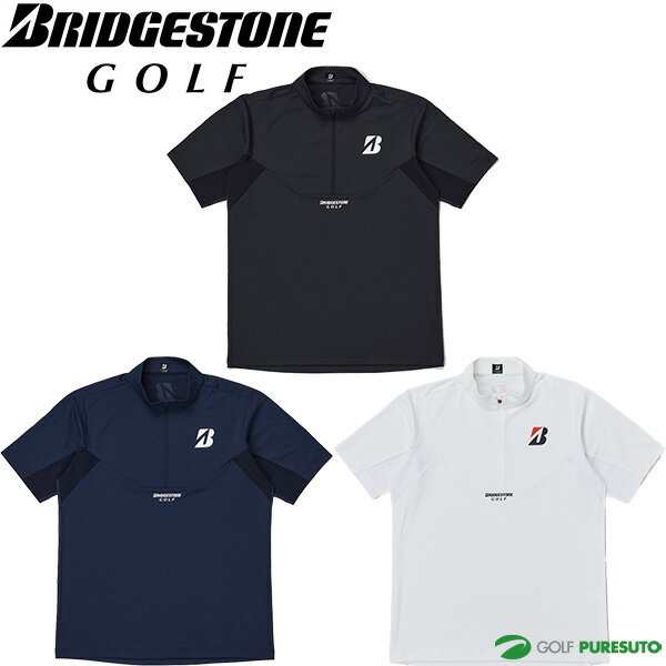 BRIDGESTONE - 【最大2,000円OFFクーポン配布！14日20：00〜17日 09：59限定！】 ブリヂストン ゴルフ B-02 半袖ハーフジップ シャツ メンズ IGM10A トップス ゴルフウェア 2026年春夏モデル 春夏ウェア BRIDGESTONE GOLF ブリヂストンゴルフ