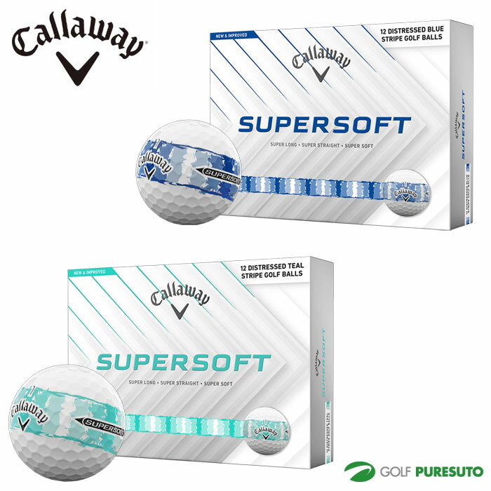 캐로웨이 SUPER SOFT DISTRESSED STRIPE 골프볼 1 다스(12구입) 2026년 모델 슈퍼 소프트 디스트레이스 스트라이프 Callaway BLUE TEAL