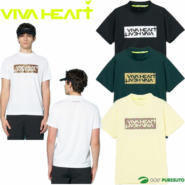 VIVA HEART - ビバハート ゴルフ 半袖 モックネックシャツ ボックスグラフィックモック半袖Tシャツ メンズ 011-25345 トップス ゴルフウェア 2026年春夏モデル VIVA HEART 春夏ウェア