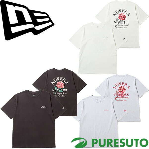 Rakuten - ニューエラ 半袖 ウォッシュドコットン Tシャツ ティーシャツ State Flower ユニセックス 14856626／14856627／14856628 2026年 春夏ウェア NEW ERA NEWERA メンズ レディース タウンユース カジュアル バラ 薔薇
