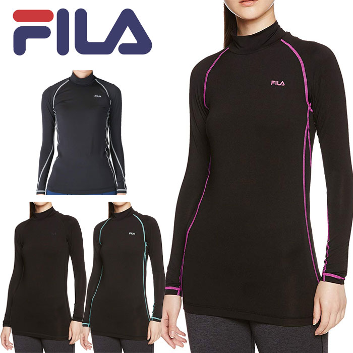 【1日はP5倍】【レディース】フィラ FILA ハイネックインナー 446-909 UVカット コンプレッション 防寒 裏起毛