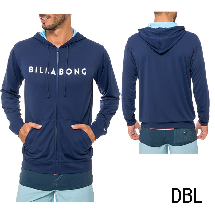 【1日はP13倍★エントリー＆楽天カード決済で】ビラボン BILLABONG 長袖ジップ ラッシュガード UNITY LOGO ZIP 日焼け防止 BA011854 水着 メンズ