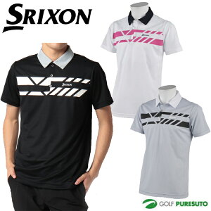 スリクソン ゴルフウエア 配色ラバープリントシャツ 半袖 メンズ RGMRJA09 ポロシャツ