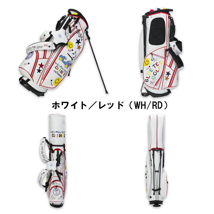 ブルーティーゴルフ BLUE TEE GOLF スマイル＆カートスタンドキャディバッグ ホワ...
