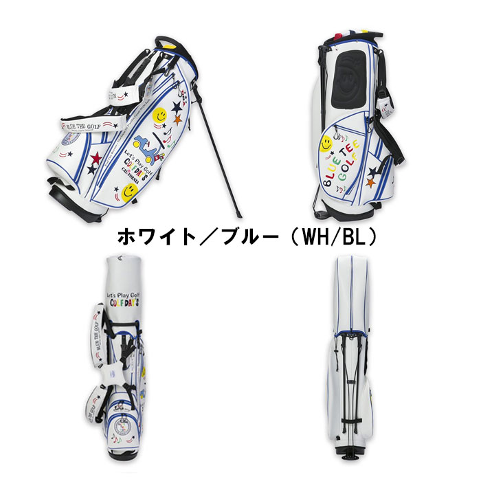ブルーティーゴルフ BLUE TEE GOLF スマイル＆カートスタンドキャディバッグ ホワ...