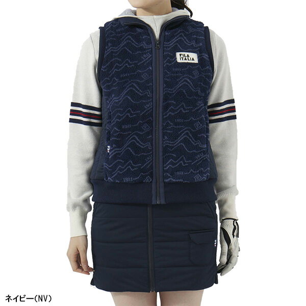 【レディース】フィラ ゴルフ フルジップ セパレートワンピース 792-211 ボアベスト 中綿スカート ノースリーブ ゴルフウェア