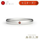 チタンリング セミオーダー 誕生石の指輪 1月 ガーネット 金属アレルギー対応 シンプル 甲丸 日本製 ハンドメイド 受注生産 ニッケルフリー ノンコーティング...