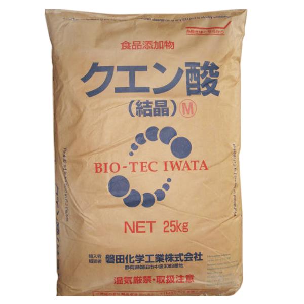 【送料無料】クエン酸 結晶 25kg 【食品添加物】 食用クエン酸 添加物 食用 食品 飲料 掃除 洗浄 入浴剤 風呂 業務 業務用 美容