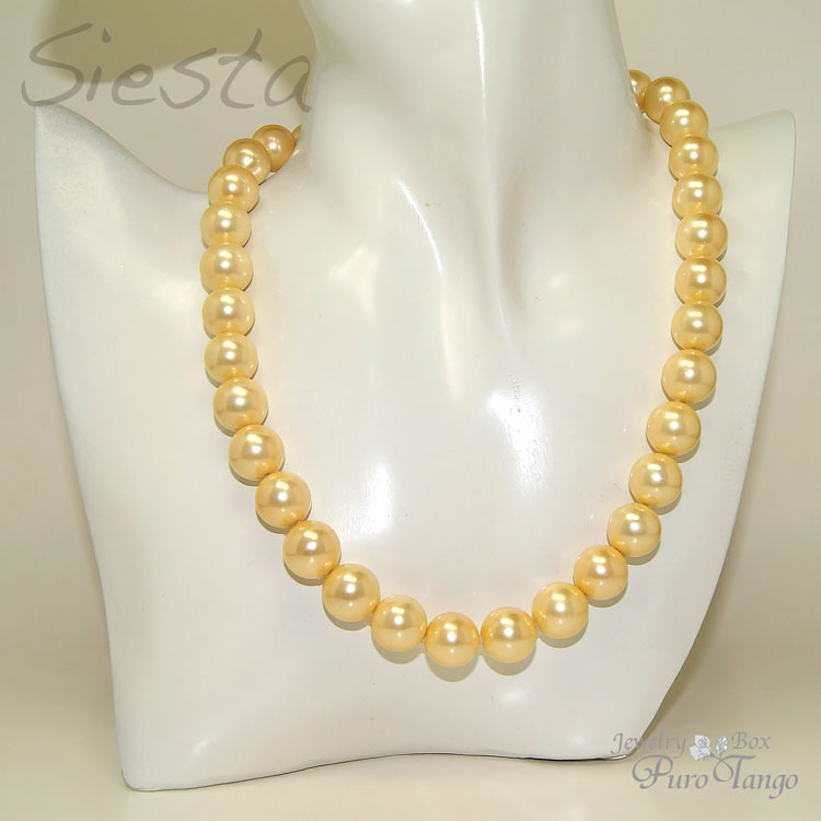 ネックレス 真珠 シェルパール ゴールデンパール 6月誕生石 パワーストーン プレゼント 天然石 アクセサリー 送料無料