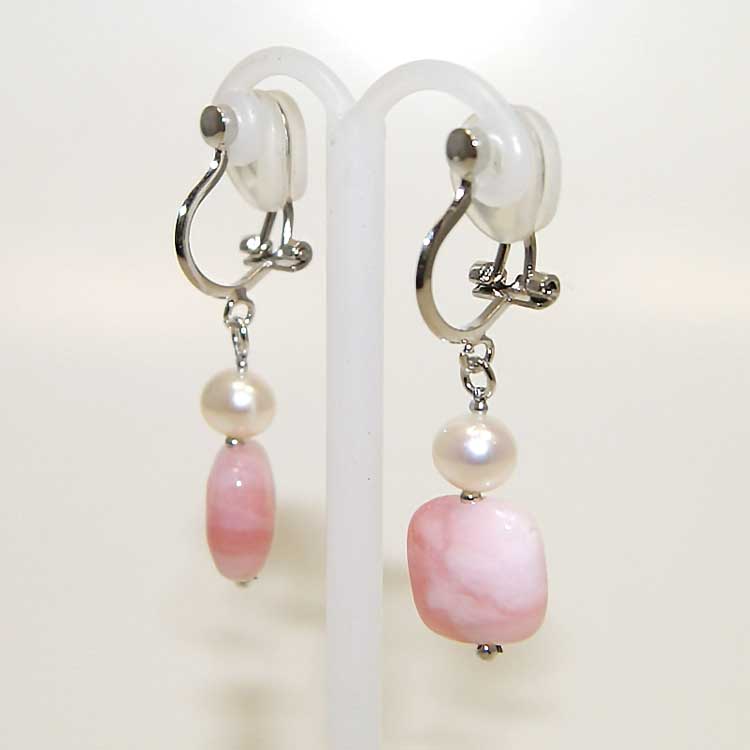 イヤリング 痛くない ピンクオパール 真珠 6月10月誕生石 パワーストーン プレゼント シルバー