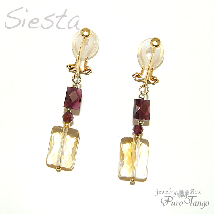 痛くないイヤリング ガーネット シトリン 1月11月誕生石 パワーストーンプレゼント 天然石 アクセサリ..