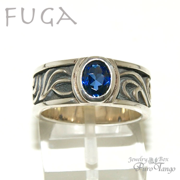 樂天商城 - リング 指輪 メンズリング ユニセックス サファイア シルバー 燻し仕上げ パワーストーン