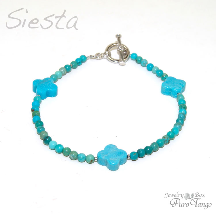 Turquoise - ブレスレット ターコイズ トルコ石 12月誕生石 ペタル パワーストーン プレゼント 天然石