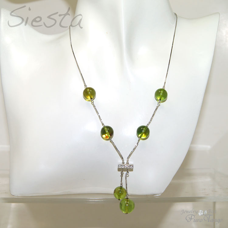 Amber - ネックレス 40代 50代 琥珀 グリーンアンバー パワーストーン プレゼント 天然石 アクセサリー ジュエリー ギフト 送料無料