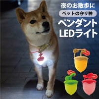 犬 お散歩 ペンダント LED 充電式 光る 犬 猫 夜間 散歩 安全 セーフティーライト リード ハーネス どんぐり かわいい 小型犬 中型犬 大型犬 事故防止 調節可能 簡単 軽い ペット用品