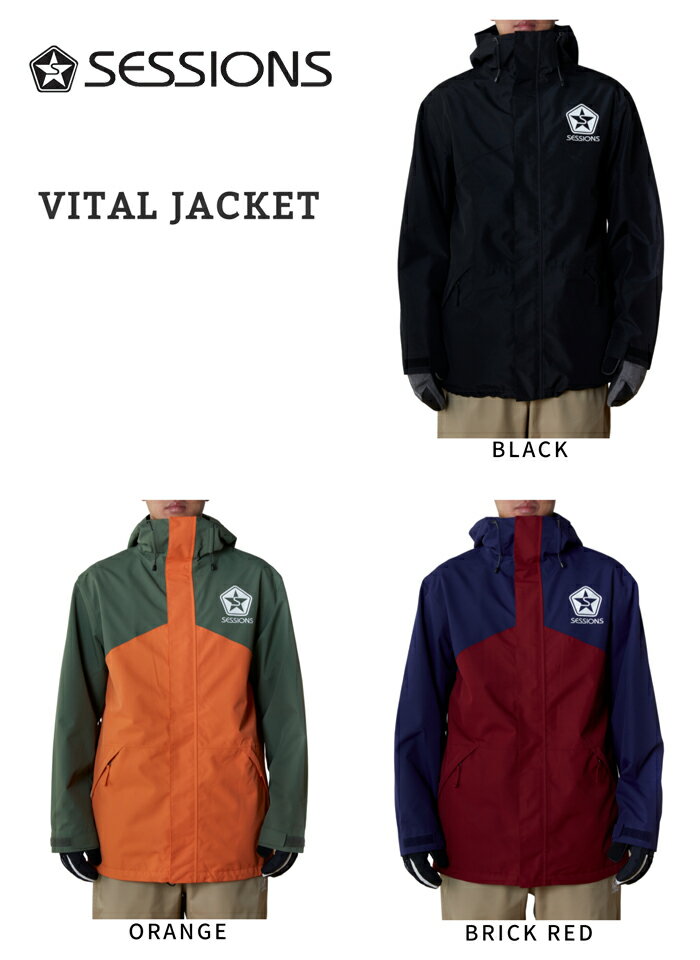 ںǽԤ23-24SESSIONSå(VITALJACKET)Ǻ(COLOR:BLACK/ORANGE/BRICKRED)SMLΡܡɥΥܥ